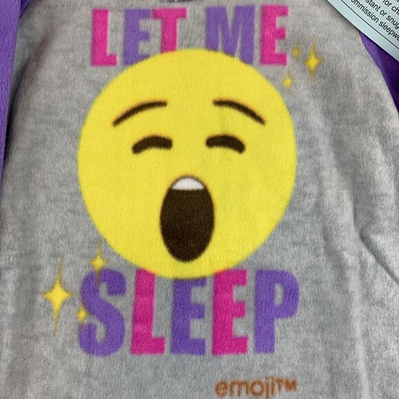 Emoji Girls Size 6 "Let Me Sleep" Pajama Set - Picture 3 of 10